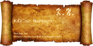 Kósz Norbert névjegykártya