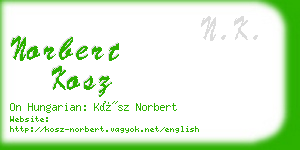 norbert kosz business card